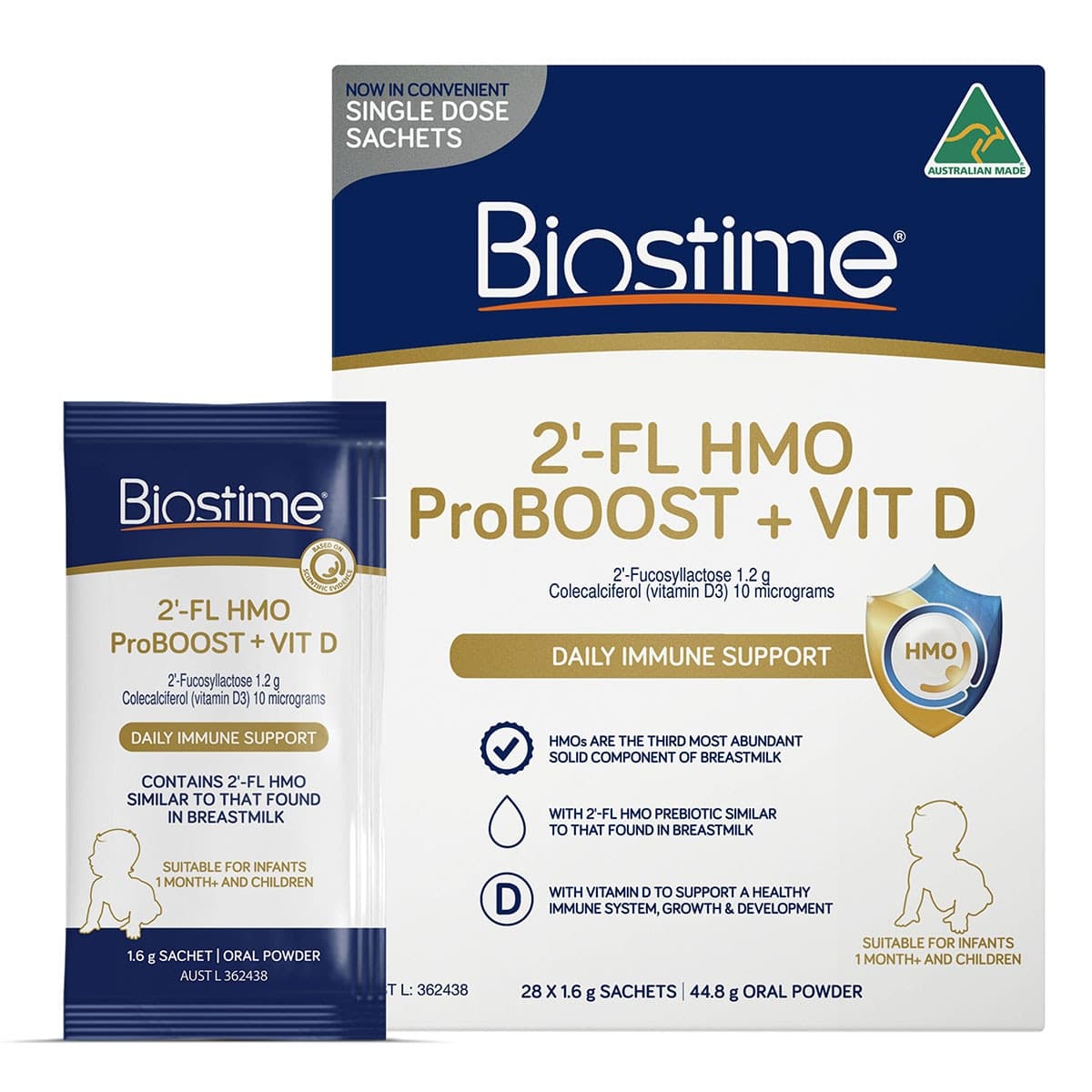 Biostime 2 FL HMO Proboost+Vitamin D Powder 28 x 1.6g Sachets