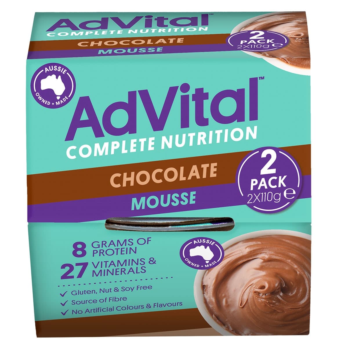 AdVital Nutritionally Complete Chocolate Mousse 2 Pack