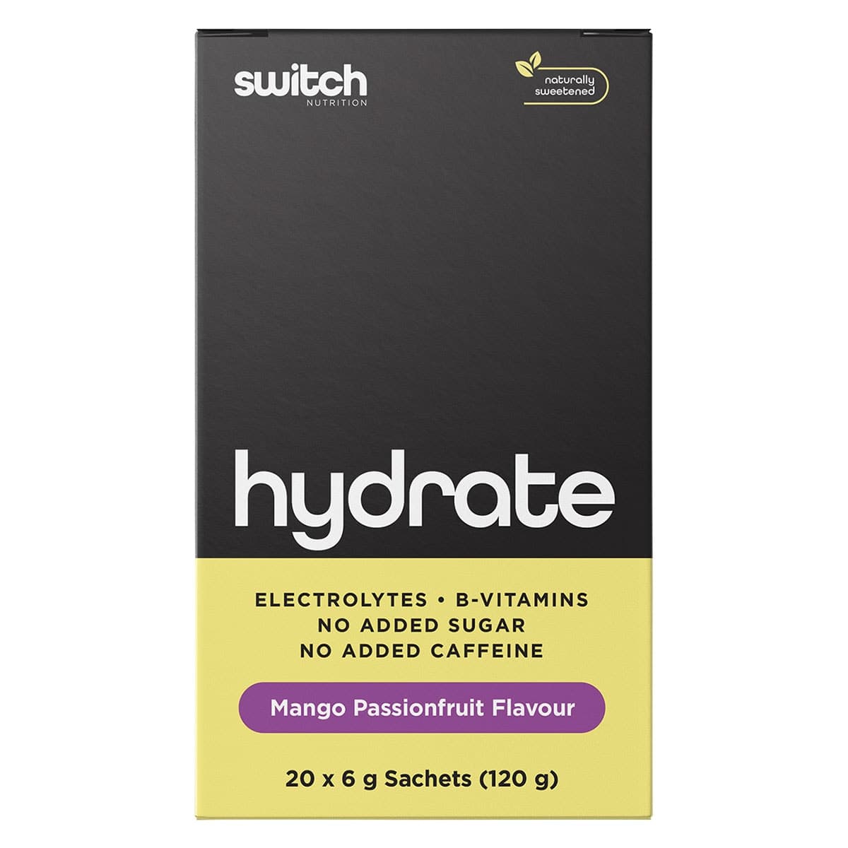 Switch Nutrition Hydrate Electrolytes Mango Passionfruit 20 x 6g Sachets