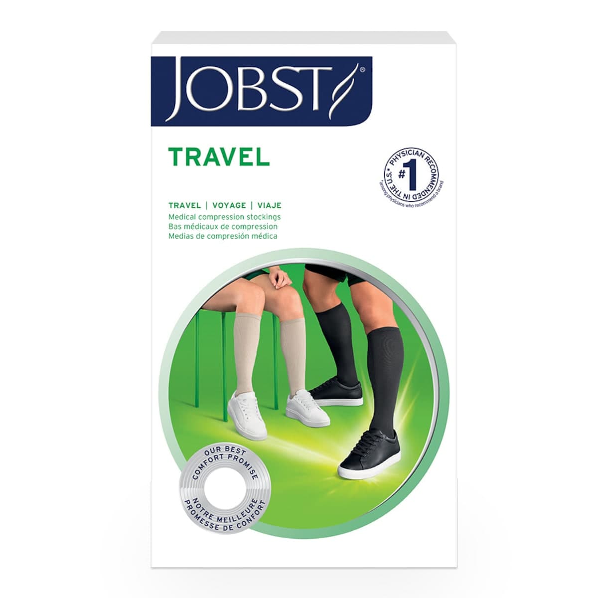 Jobst Travel Socks Unisex Size 5 Black 1 Pair