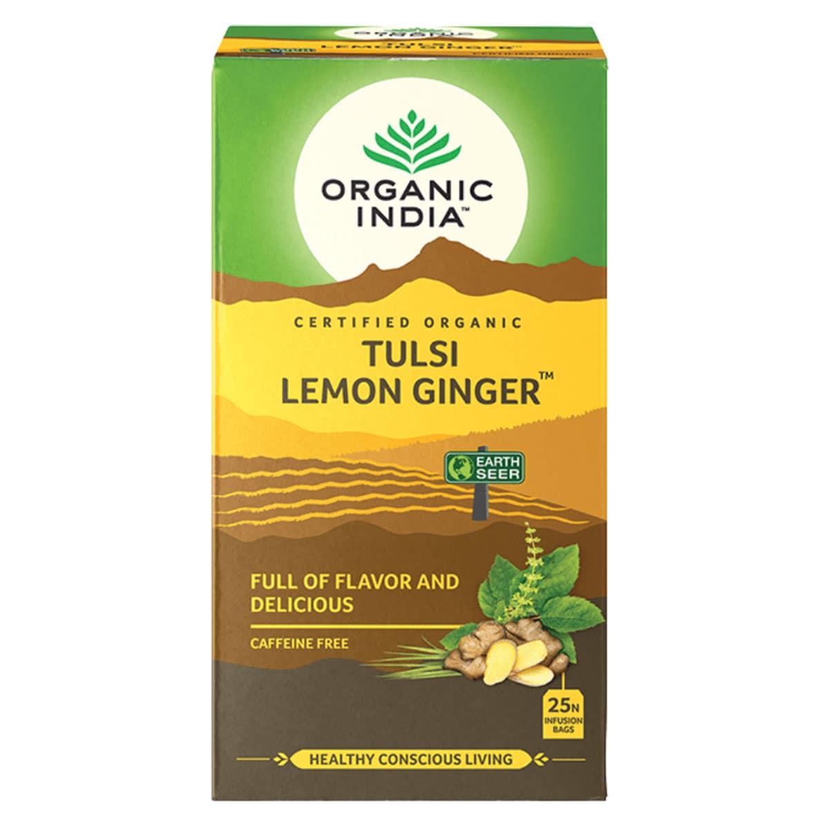 Organic India Tulsi Lemon Ginger Tea Bags 25 Pack