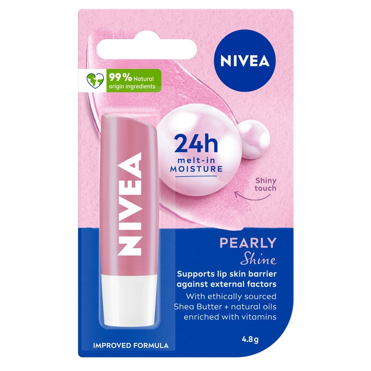 Nivea Pearly Shine Caring Lip Balm 4.8g