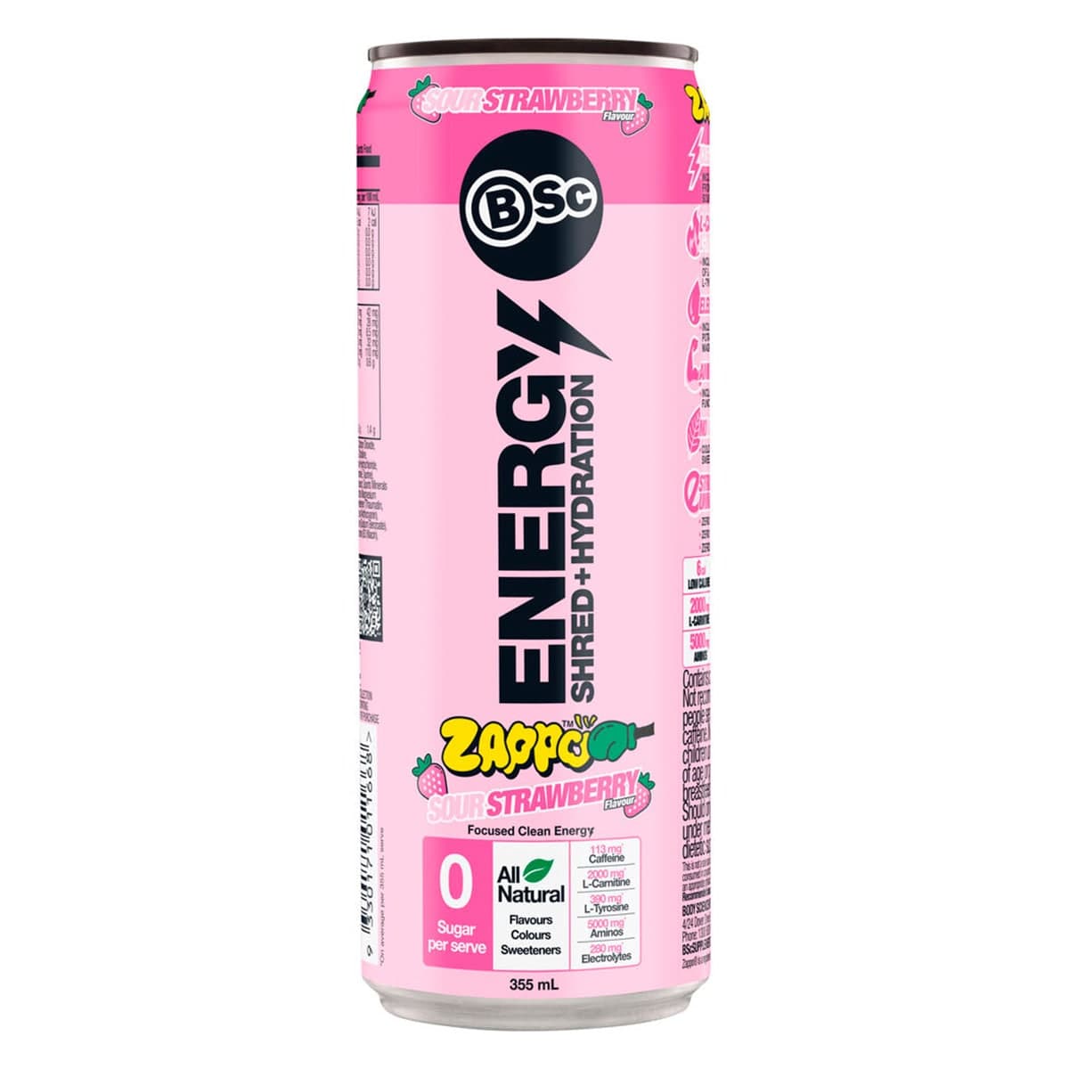 BSc Energy Shred + Hydration Zappo Sour Strawberry 355ml