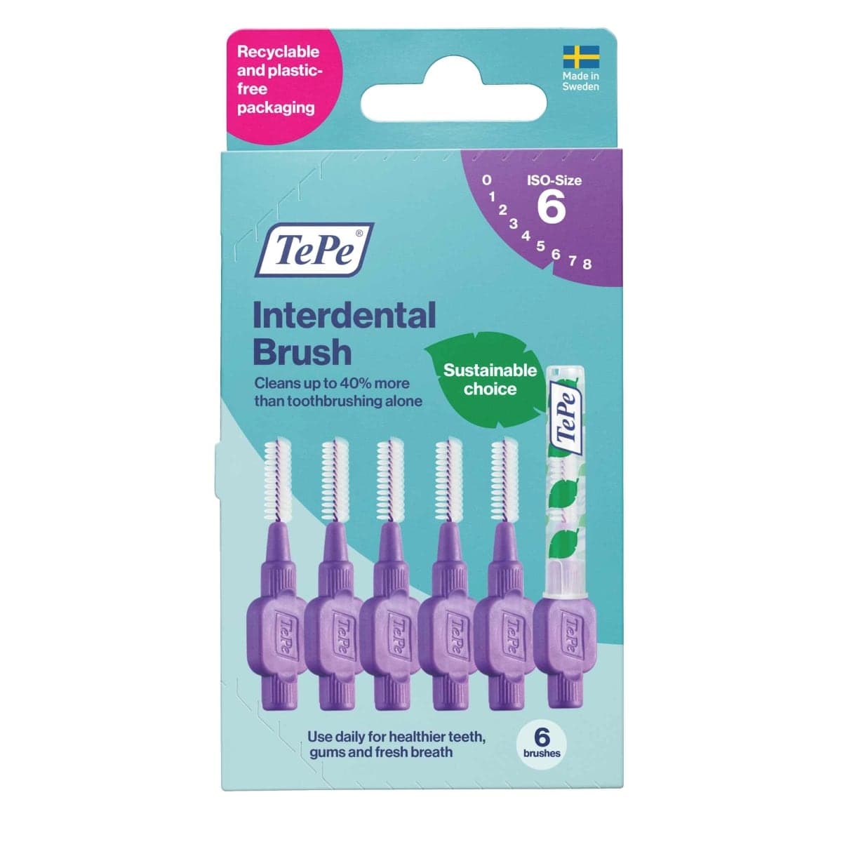 TePe Interdental Brush 1.1mm Purple 6 Pack