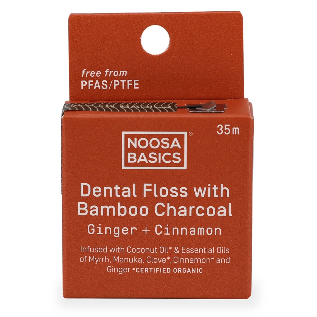 Noosa Basics Dental Floss with Bamboo Charcoal - Ginger + Cinnamon 35m