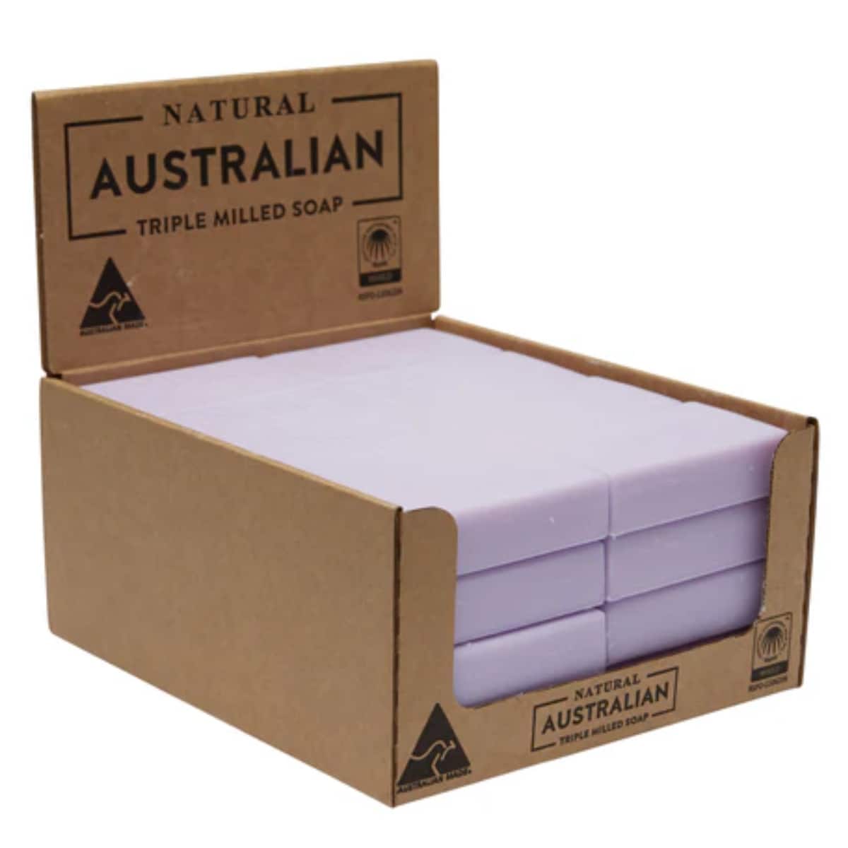 Natural Australian Triple Milled Lavendar Oil Of Tasmania Soap Bars 100G X 32