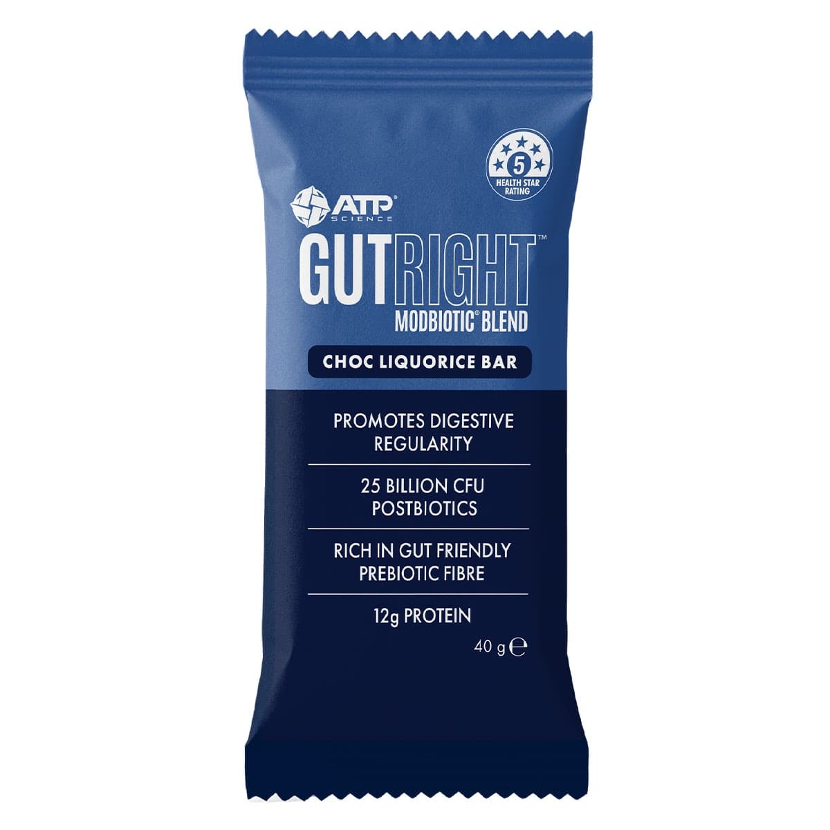 ATP Science Gutright Microbiotic Blend Choc Liquorice Bar 40g