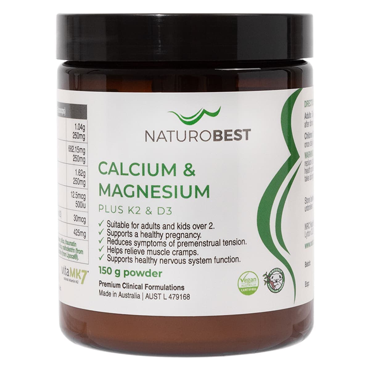 NaturoBest Calcium & Magnesium Plus K2 & D3 150g