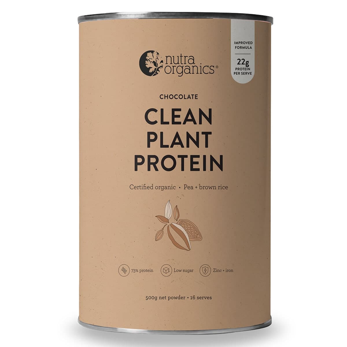 Nutra Naturals Clean Plant Protein Powder Chocolate 500g