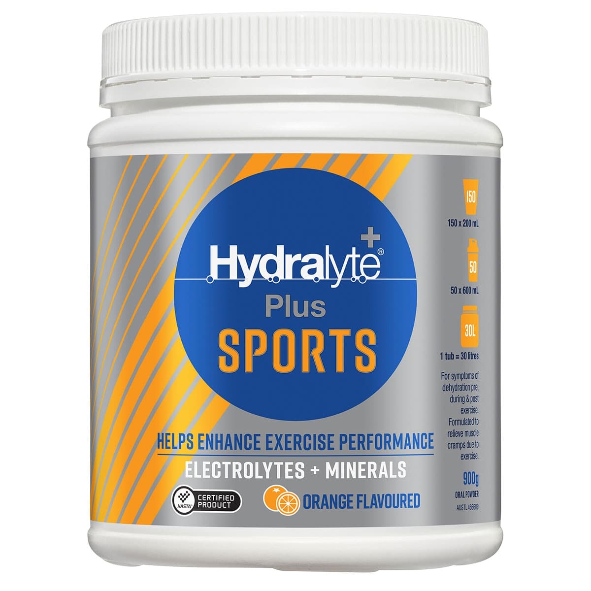 Hydralyte Plus Sports Electrolyte Powder Orange 900g