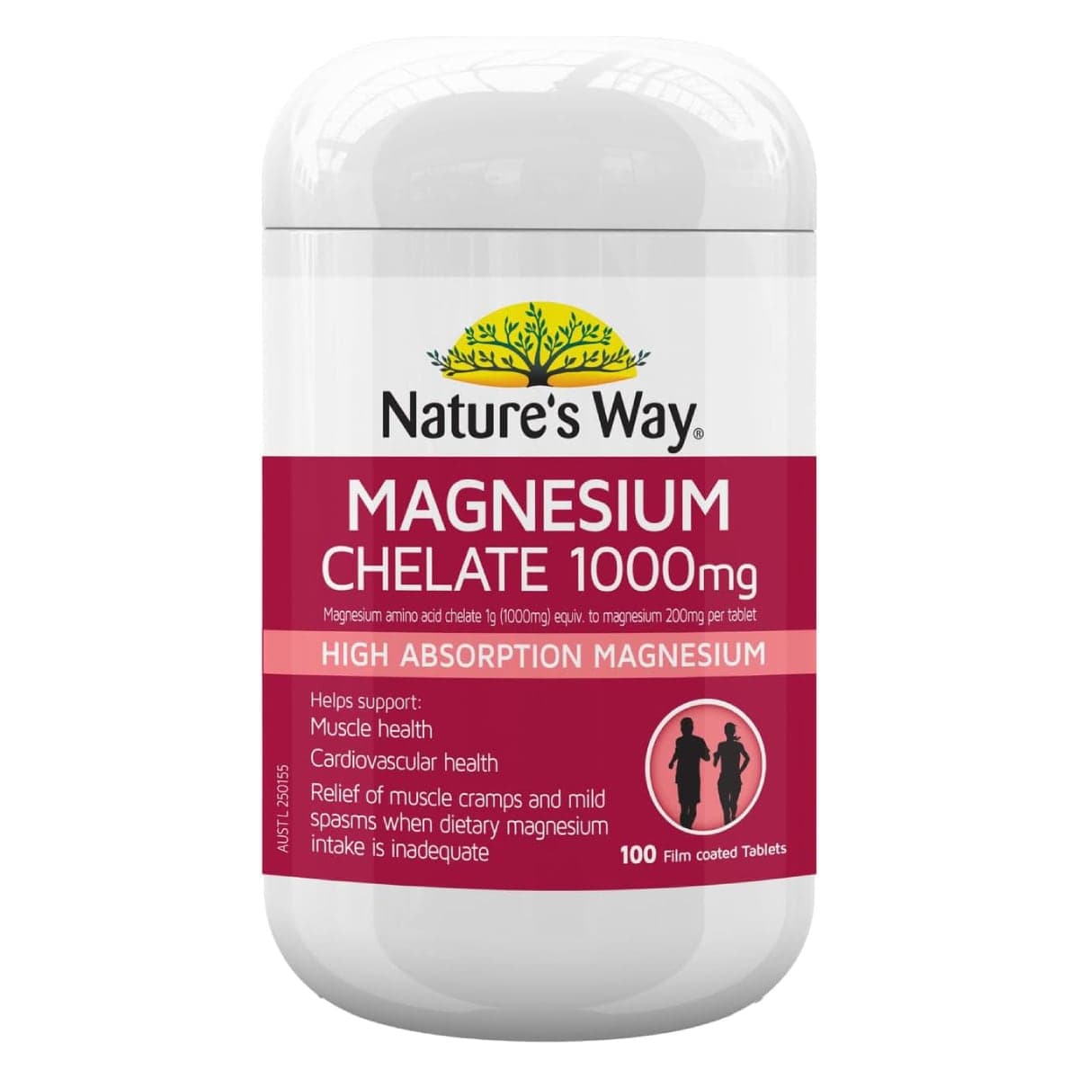 Nature's Way Magnesium Chelate 1000mg 100 Tablets