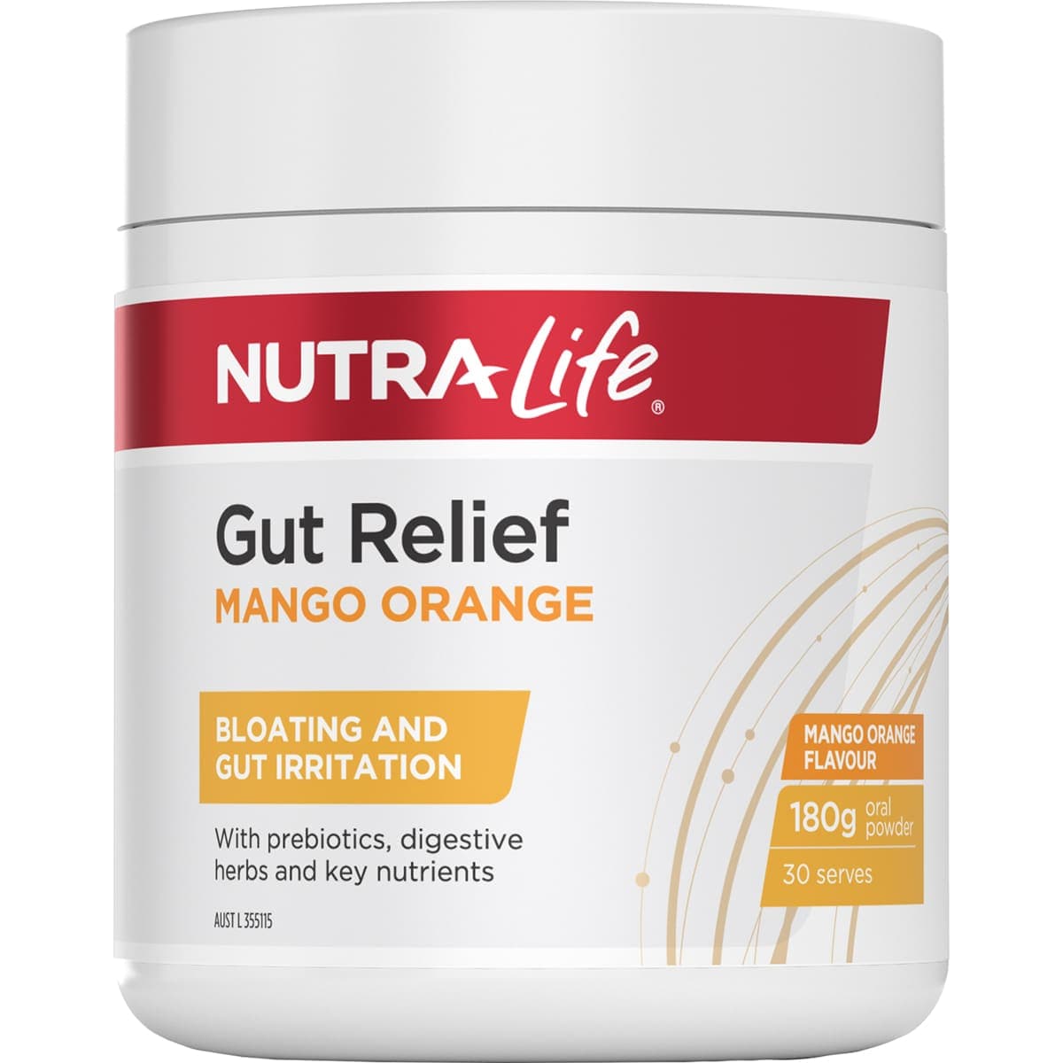 Nutra-Life Gut Relief Powder Mango/Orange - 180g
