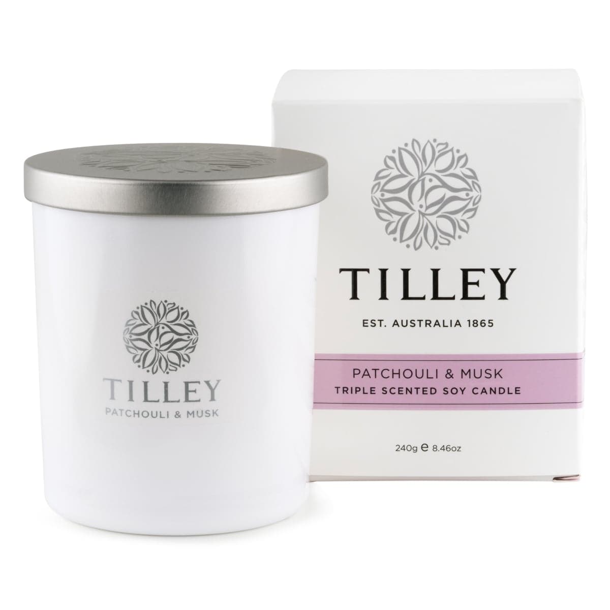 Tilley Scented Soy Candle Patchouli & Musk 240g
