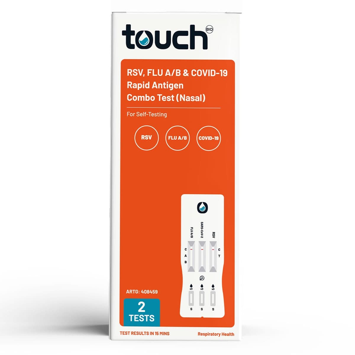 TouchBio RSV Flu A/B & Covid-19 Rapid Antigen Test 2 Pack