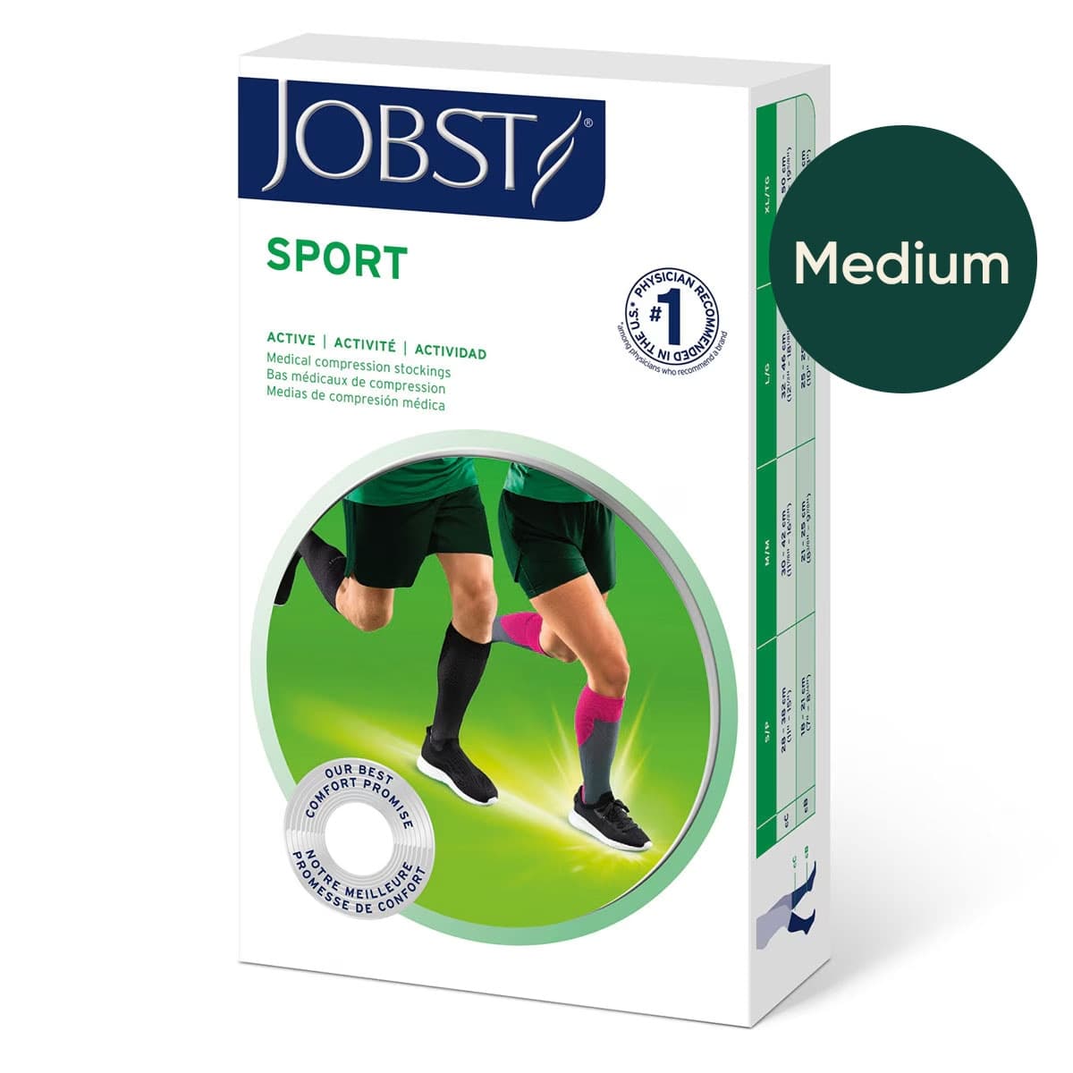 Jobst Sport Compression Socks Unisex 15-20 mmHg Pink M