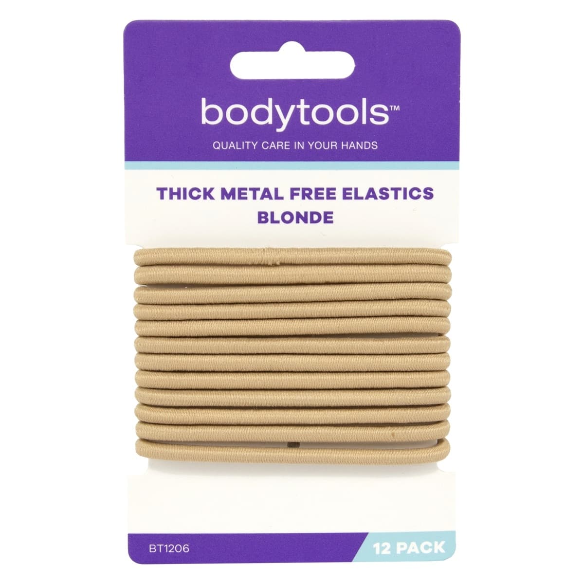 Bodytools Metal Free Thick Hair Elactics Blonde 12 Pack