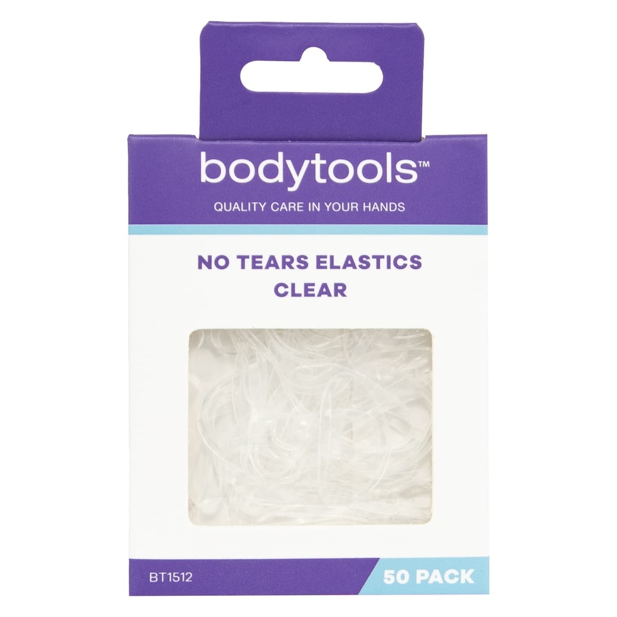 Bodytools No Tears Hair Elastics Clear 50 Pack