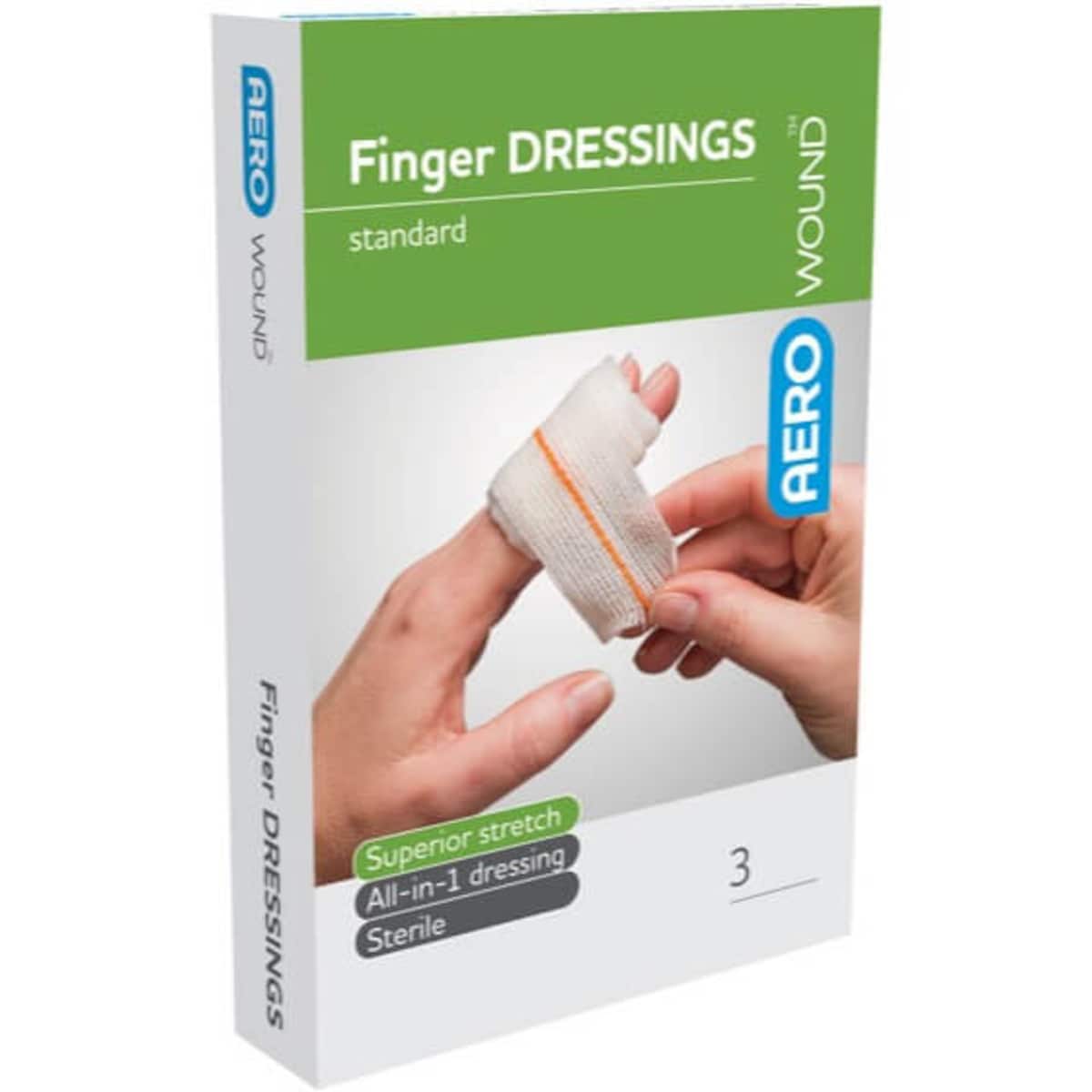 AeroWound Finger Dressing 4.5cm x 4.5cm 3 Pack