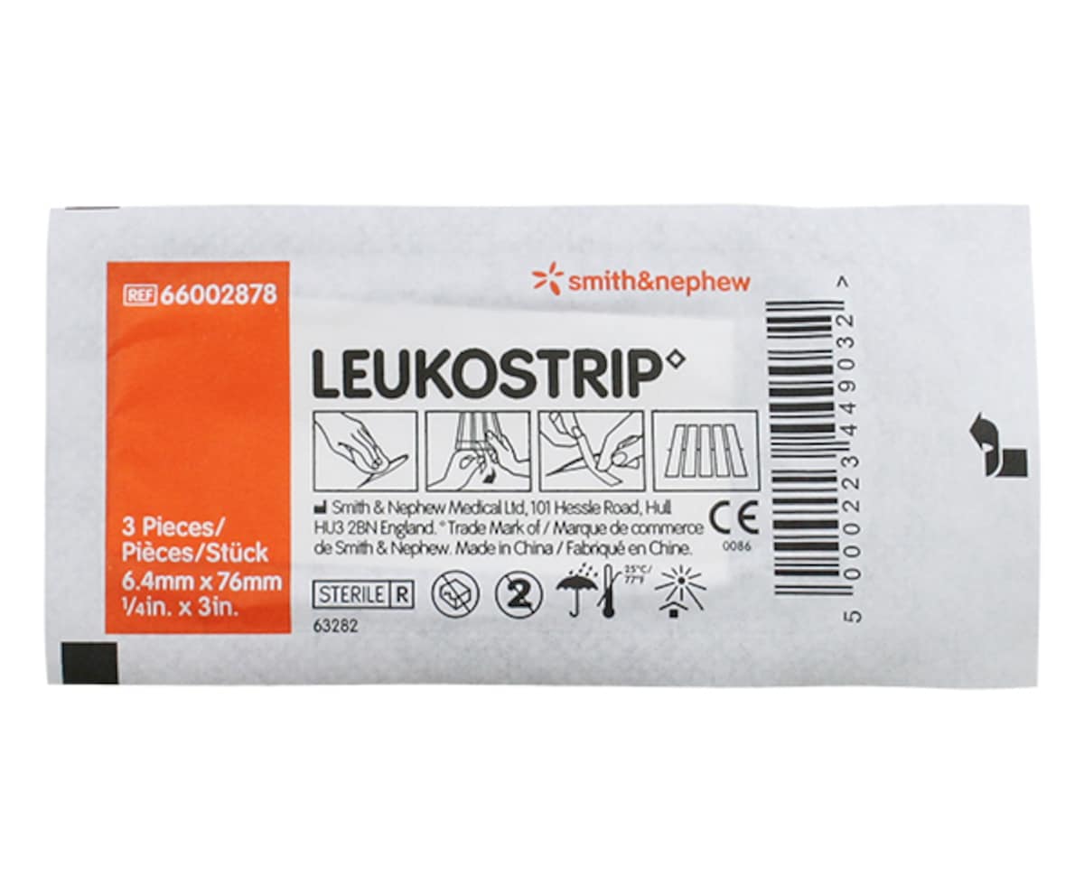 Leukostrip Wound Closure Strips 6.4mm x 76mm - Single (3 Strips)
