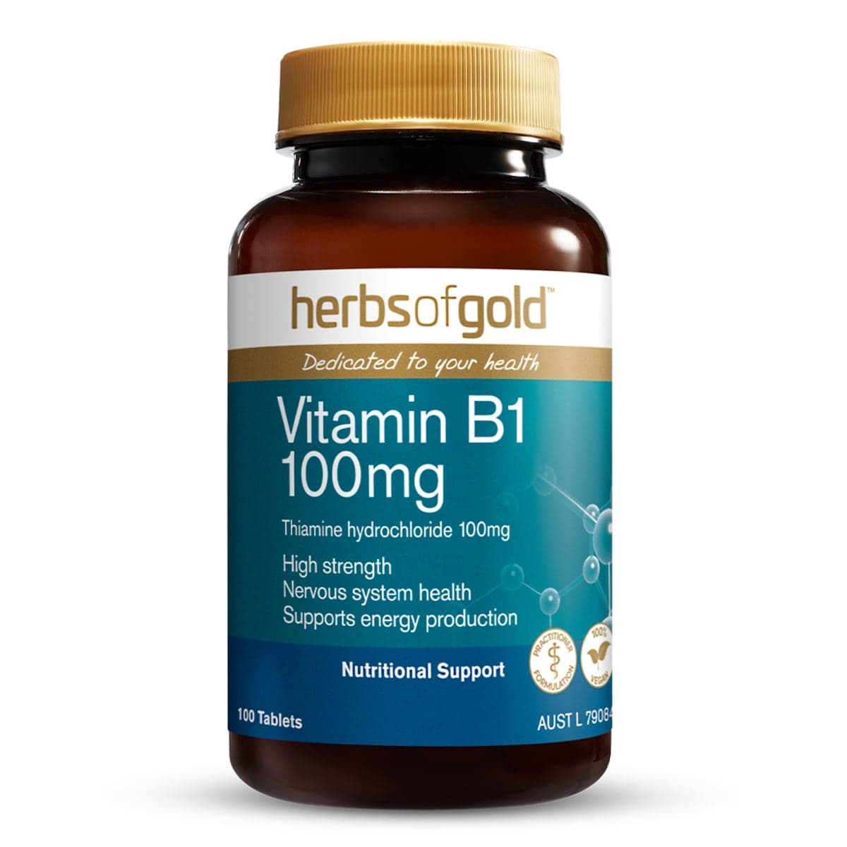 Herbs of Gold Vitamin B1 100mg 100 Tablets