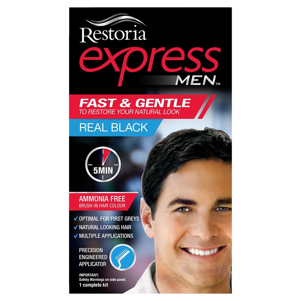 Restoria Express Men's Hair Dye Real Black
