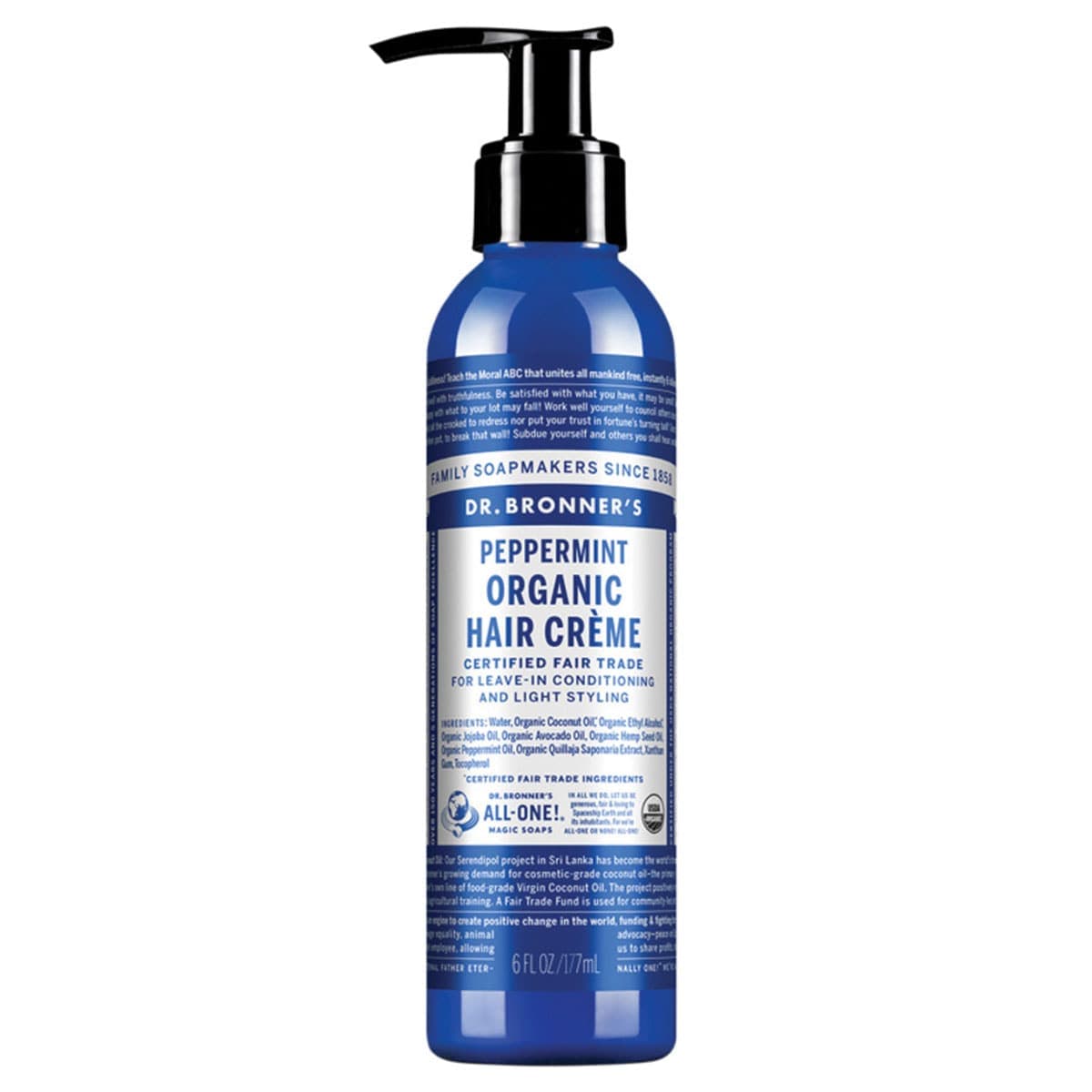 Dr Bronner's Peppermint Organic Hair Creme 177ml