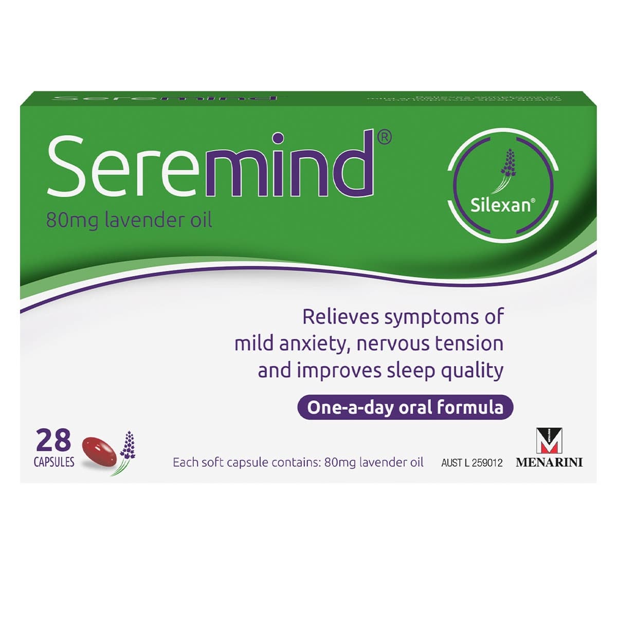 Seremind Lavender Oil 80mg 28 Capsules