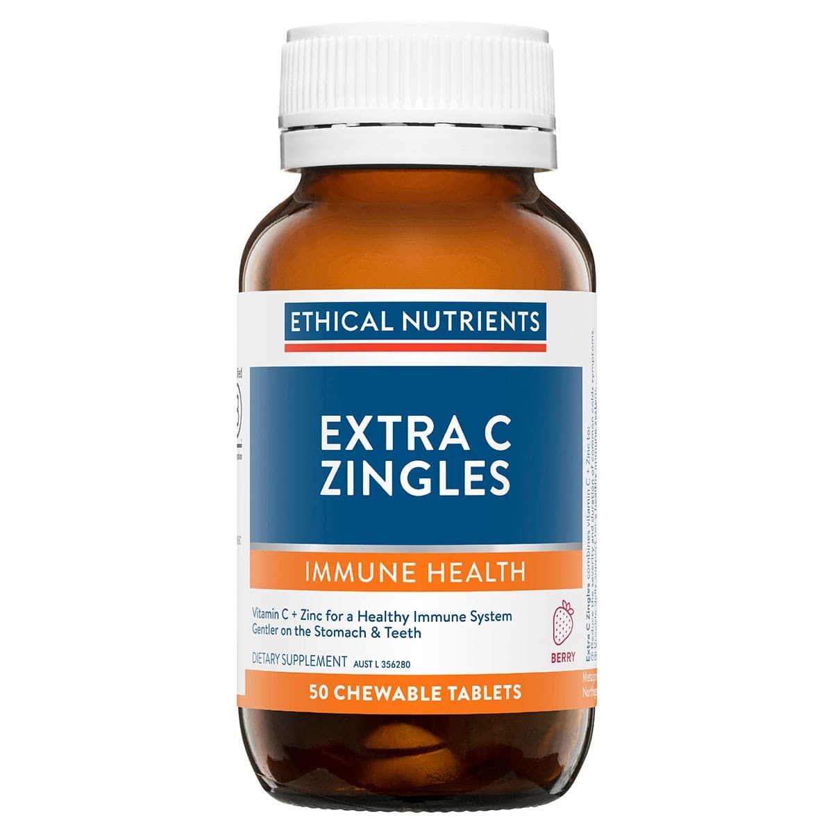 Ethical Nutrients Extra C Zingles Berry 50 Chewable Tablets