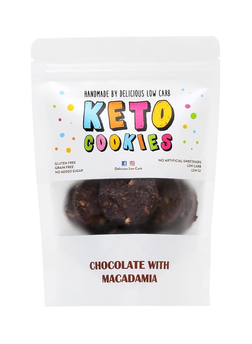 Delicious Low Carb Keto Cookies Chocolate with Macadamia 100g