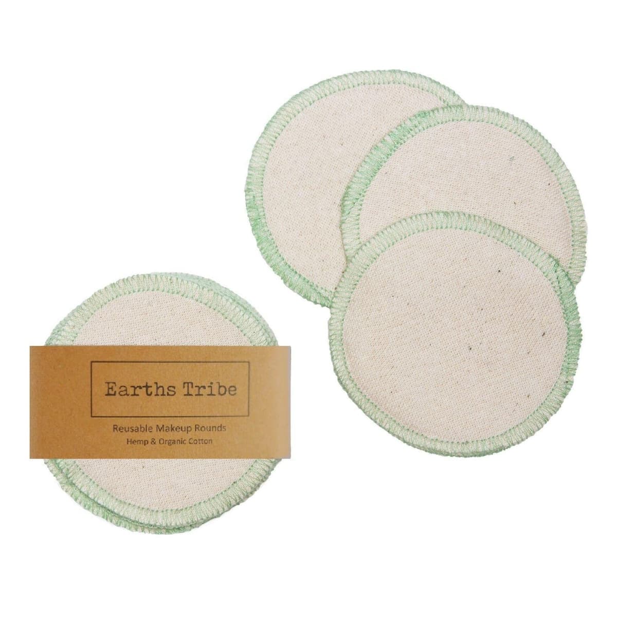 Earths Tribe Lime Reusable Hemp Makeup Rounds 10 Pack