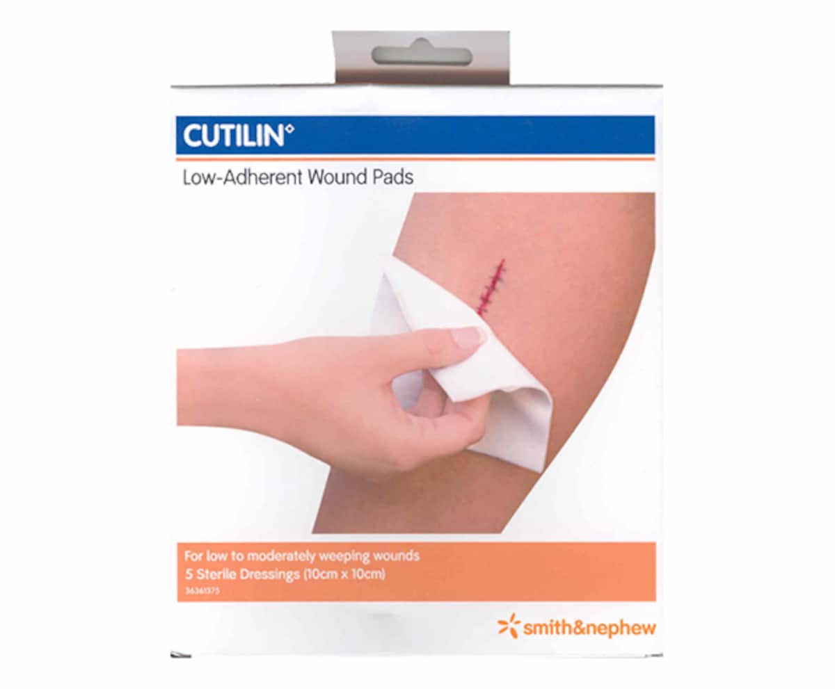 Cutilin Low Adherent Sterile Absorbent Dressing 10cm x 10cm 5 Pack
