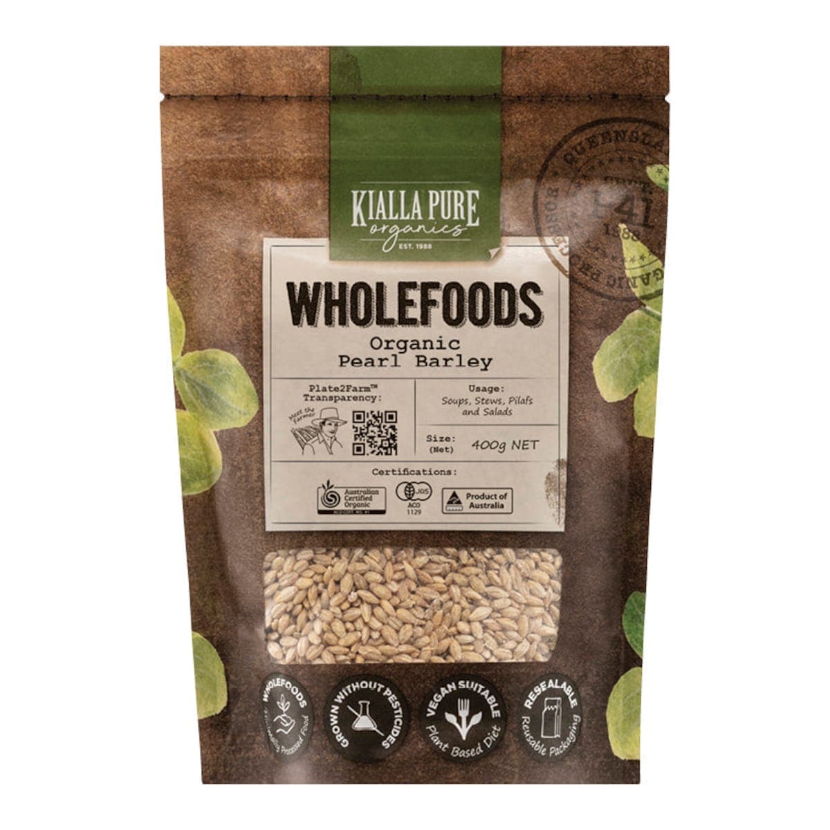 Kialla Organic Pearl Barley 400g