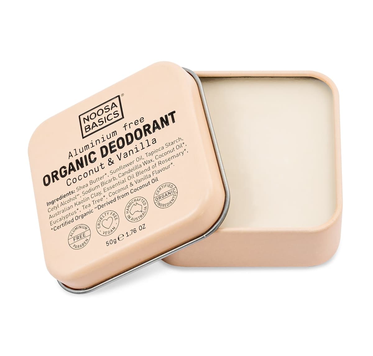 Noosa Basics Deodorant Tin - Coconut & Vanilla 50g