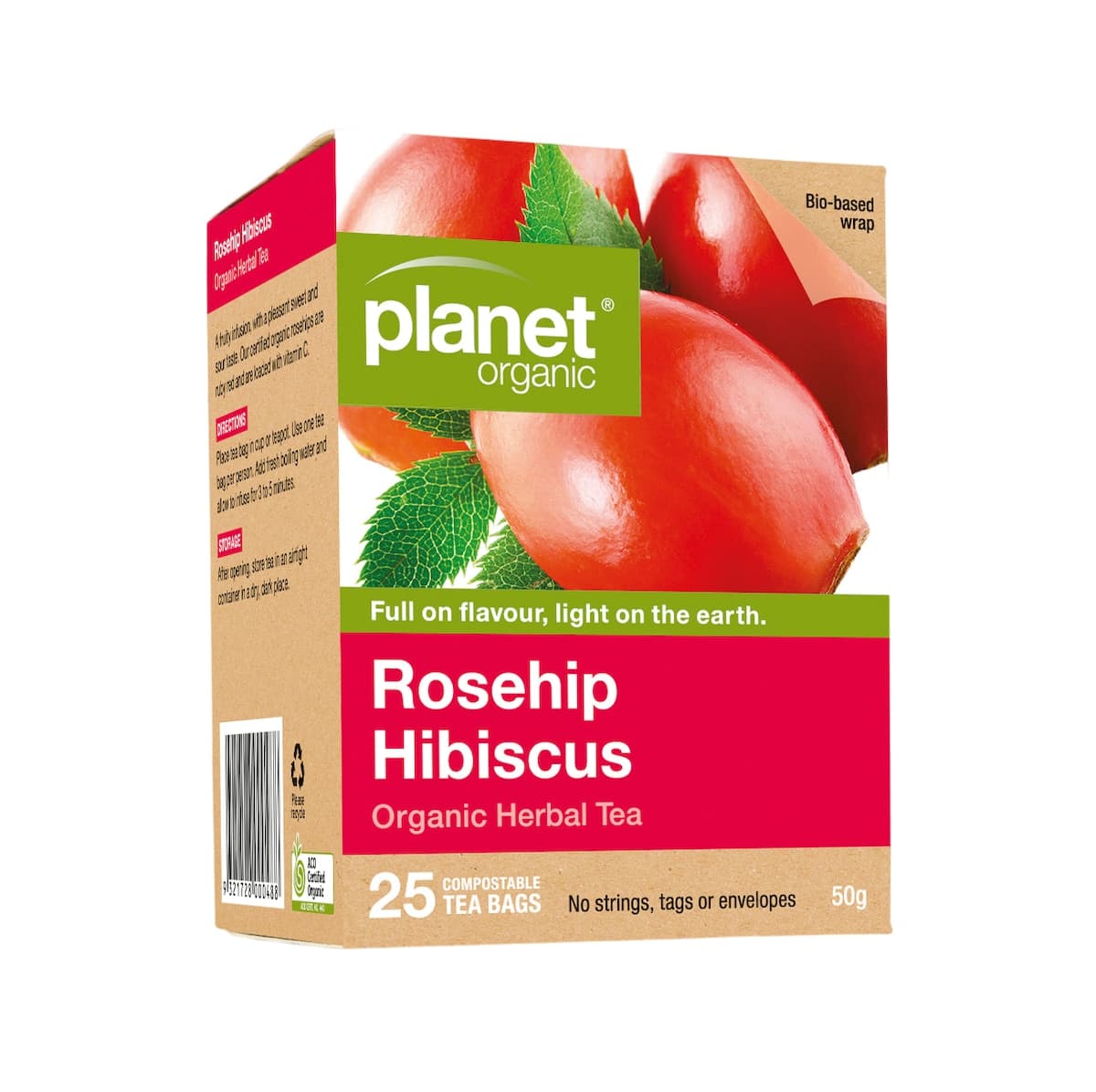 Planet Organic Rosehip Hibiscus Tea Bags 25 Pack