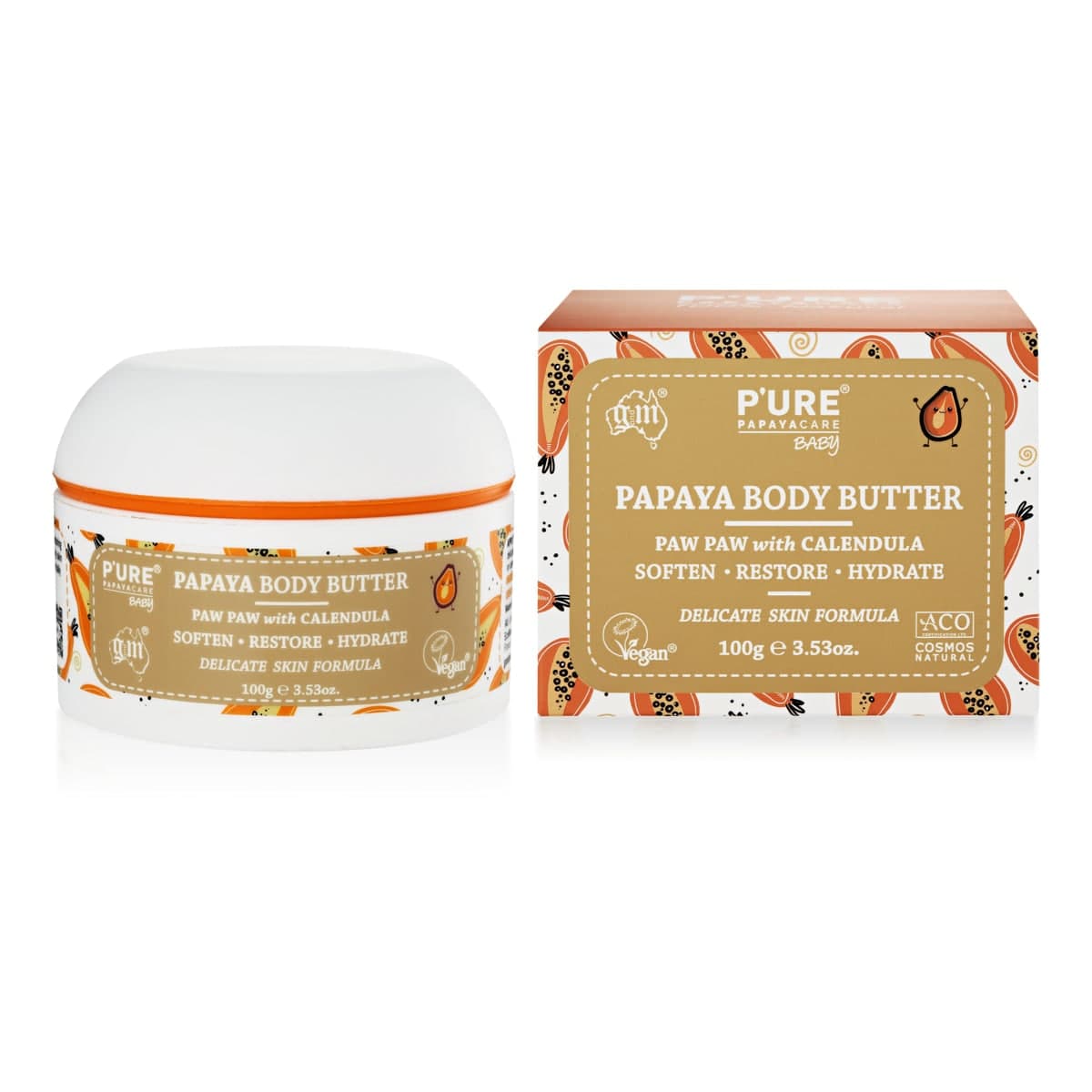 P'ure Papayacare Papaya Baby Body Butter 100g