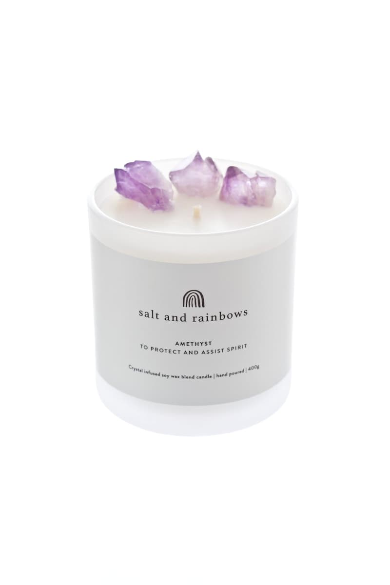 Salt And Rainbows Amethyst Crystal Candle 400G