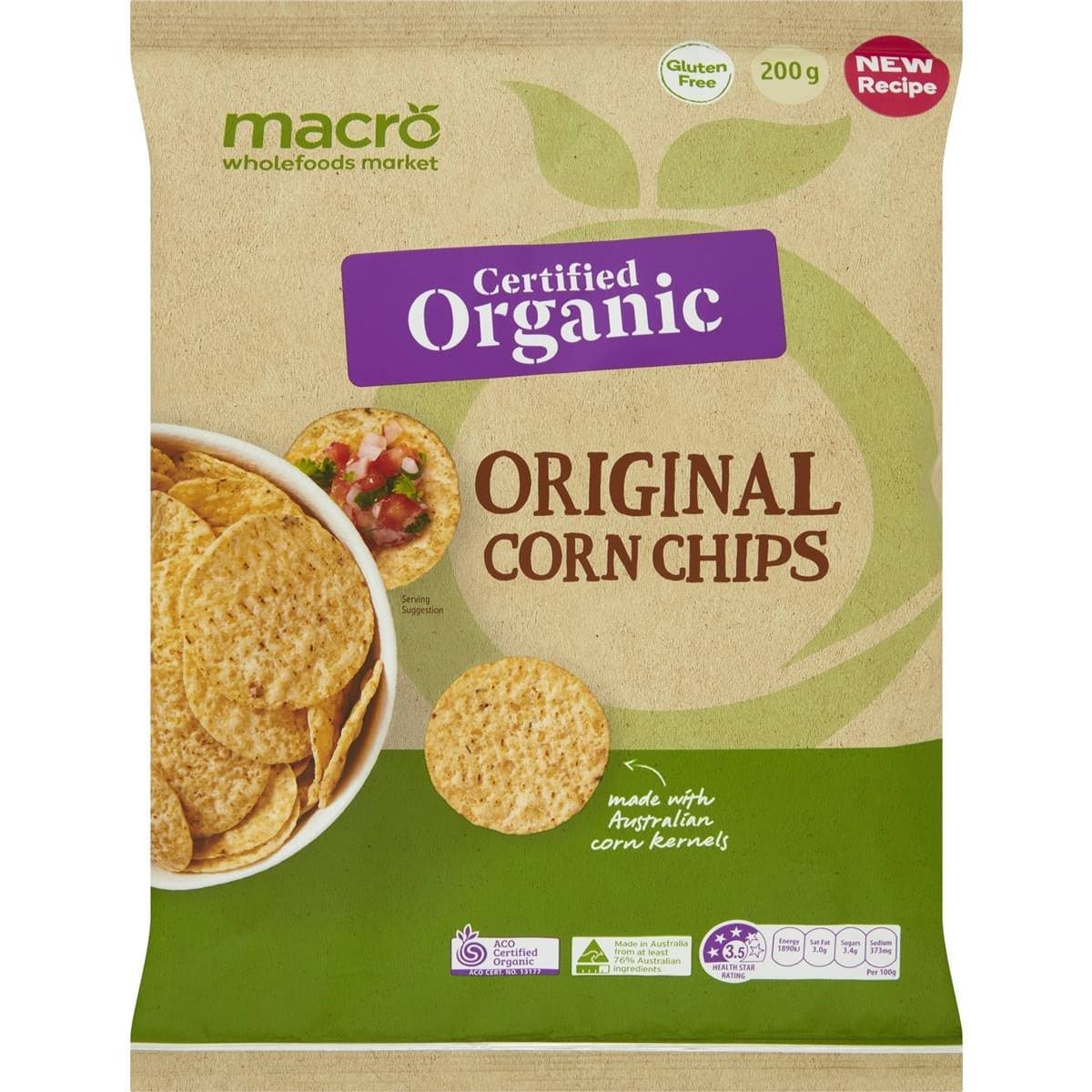 Macro Organic Original Corn Chips 200g