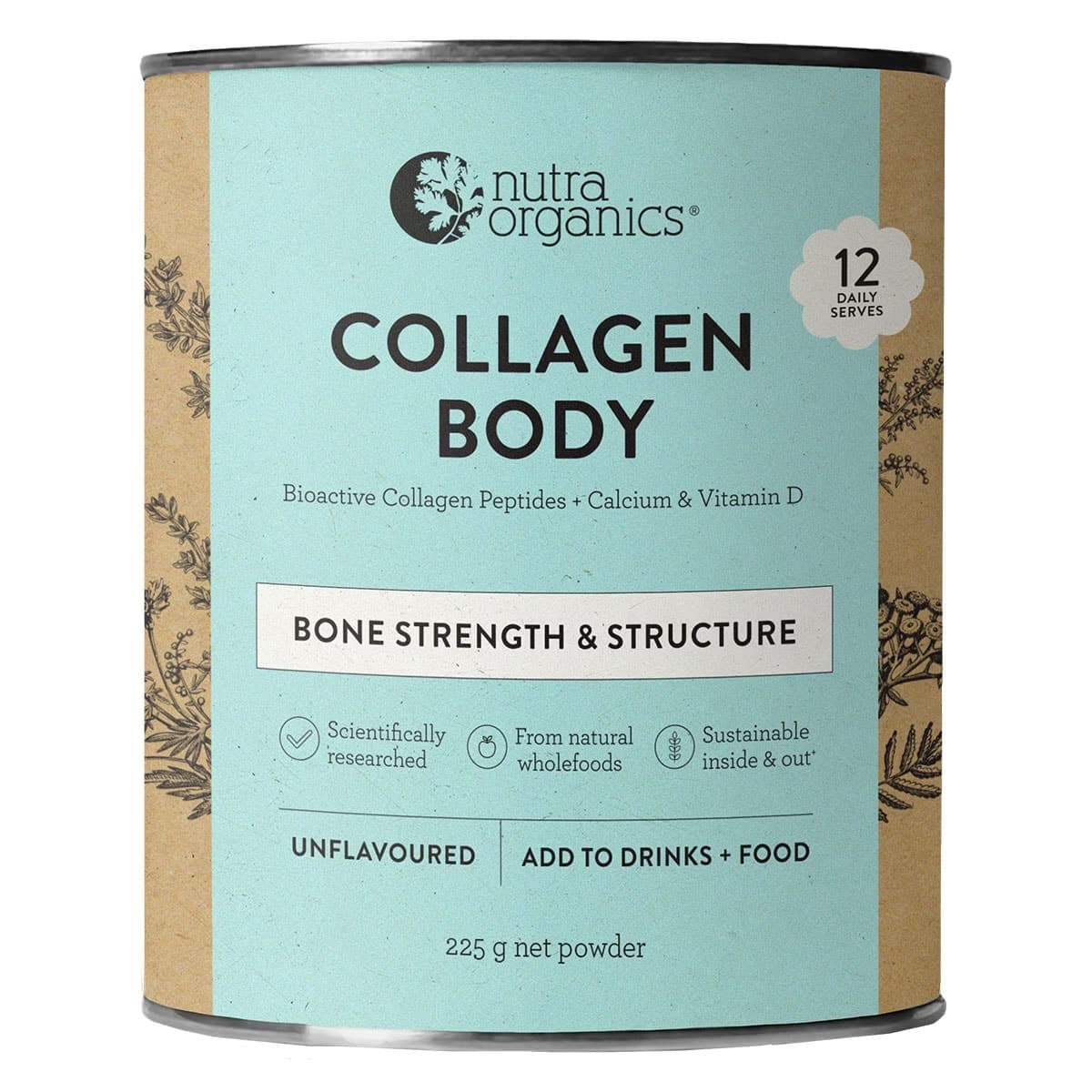 Nutra Naturals Collagen Body Bone Strength & Structure Powder 225g
