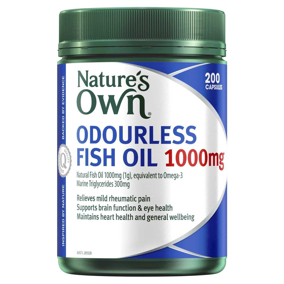 Nature's Own Odourless Fish Oil 1000mg 200 Capsules
