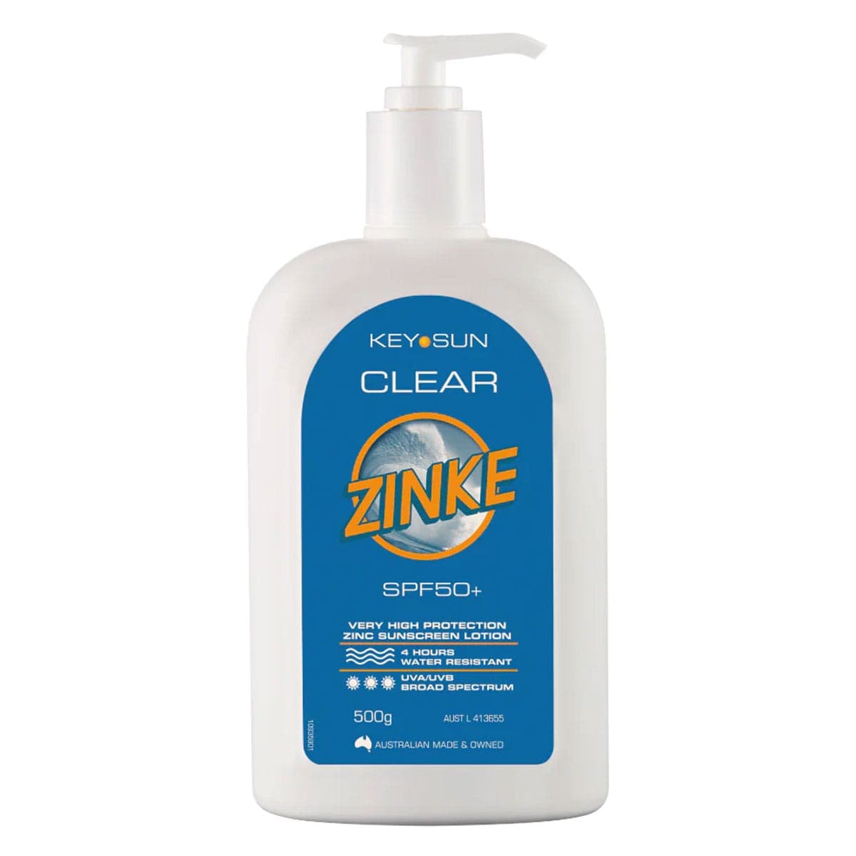 Key Sun Zinke Clear Zinke SPF 50+ 500g Pump