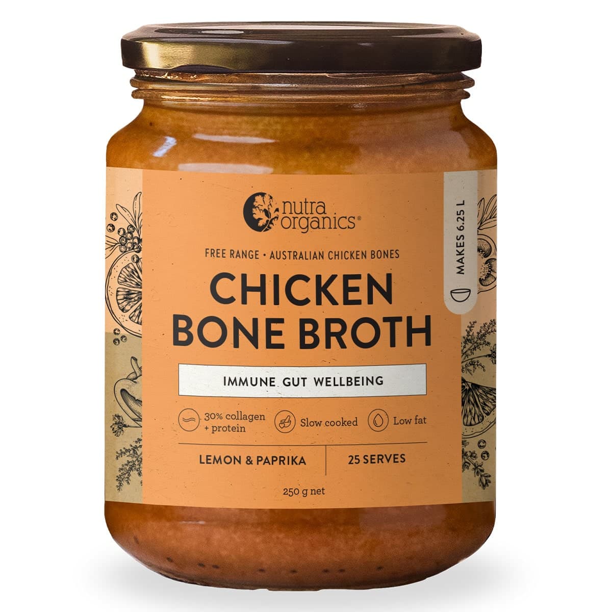 Nutra Naturals Chicken Bone Broth Concentrate - Lemon & Paprika 250g