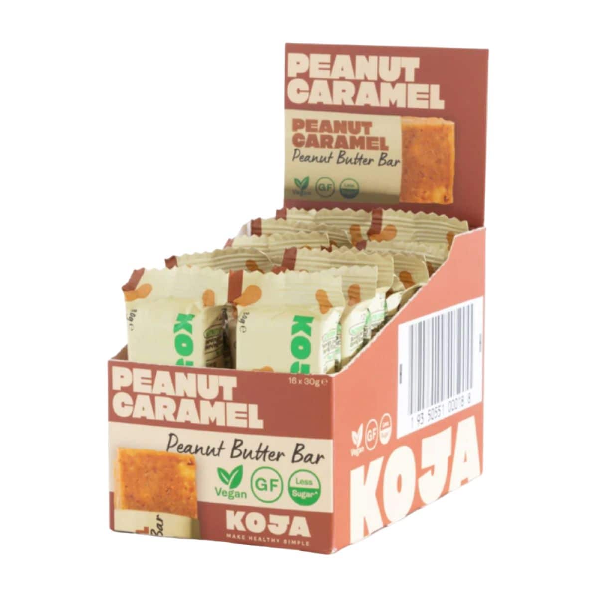 Koja Peanut Caramel Peanut Butter Bars Box 16 x 30g