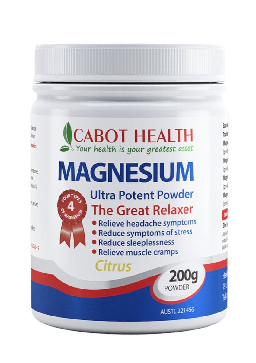 Cabot Health Magnesium Ultra Potent Powder Citrus 200g