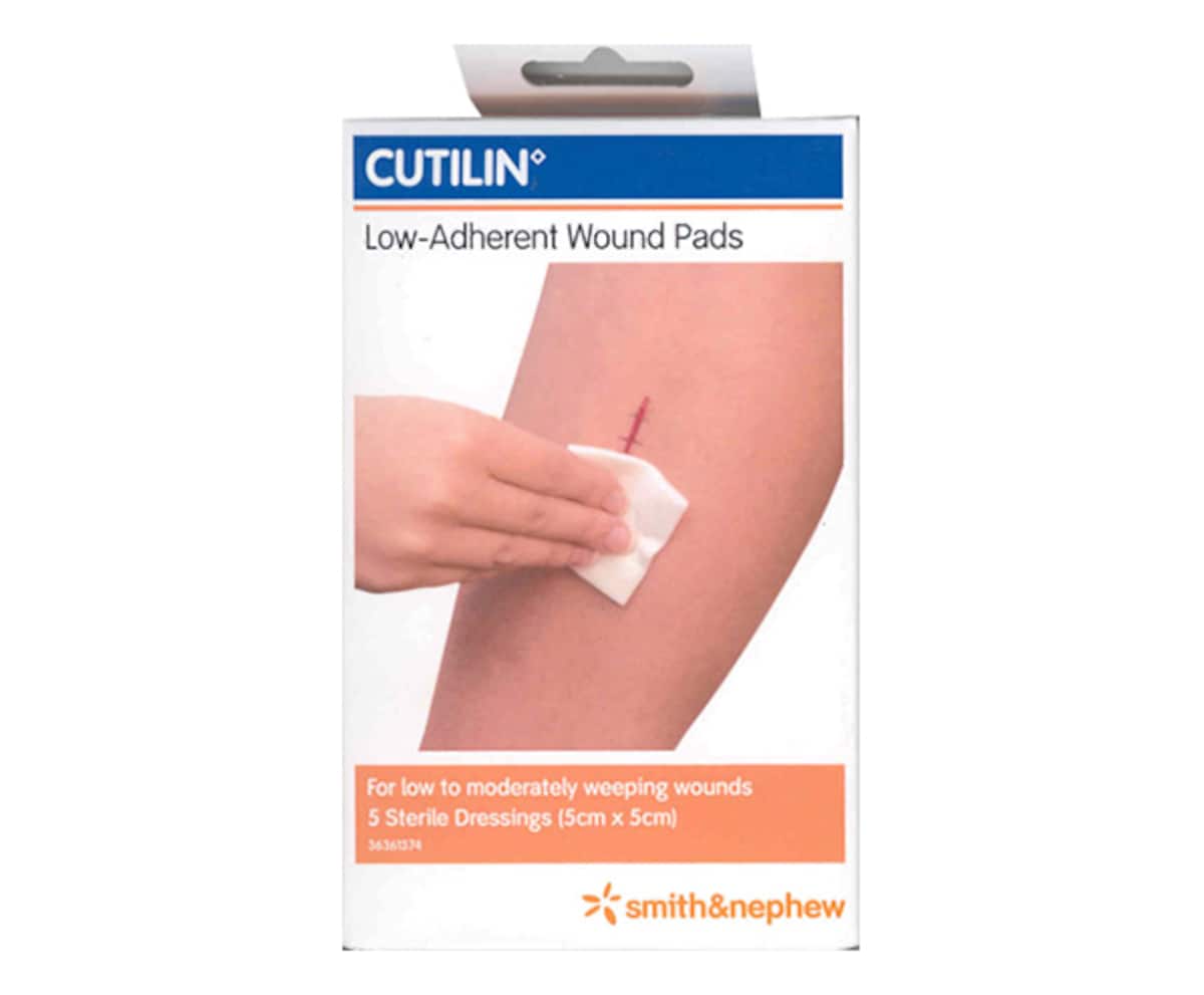 Cutilin Low Adherent Sterile Absorbent Dressing 5cm x 5cm 5 Pack