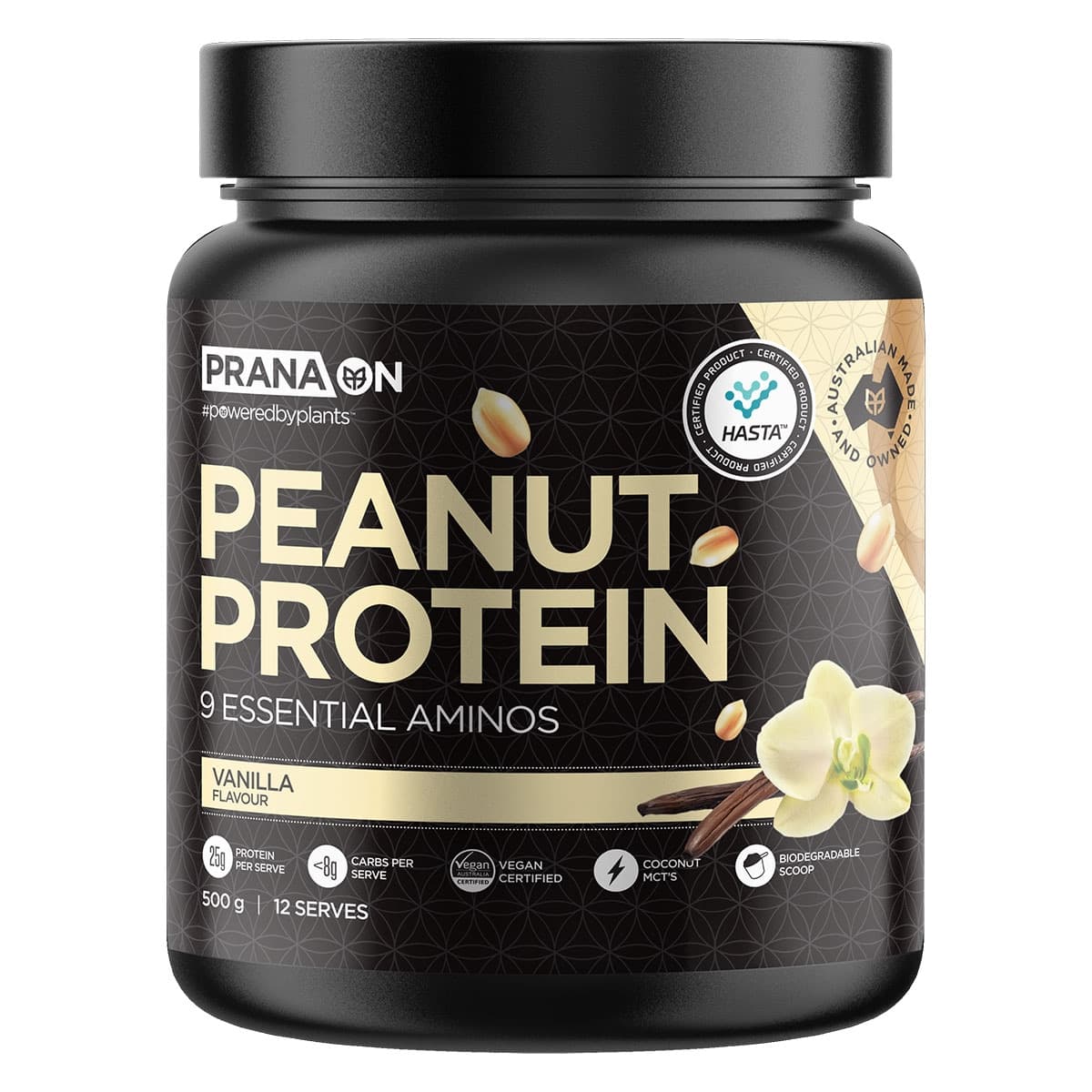 PranaOn Vegan Peanut Protein Powder Vanilla 500g