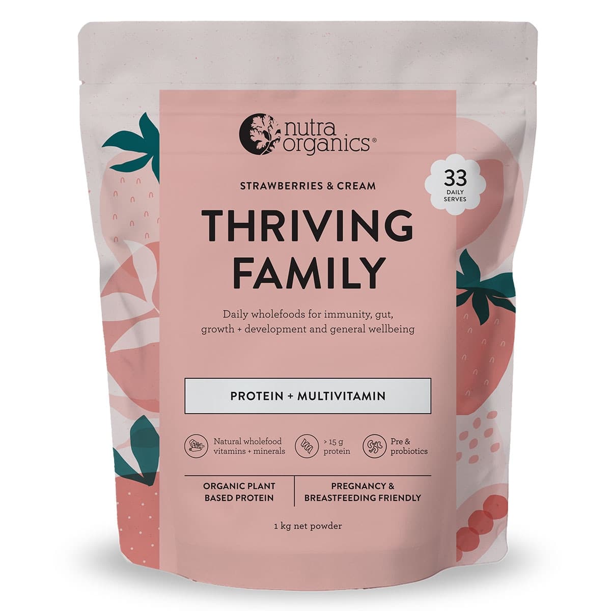 Nutra Naturals Thriving Family Protein Strawberries & Cream 1kg