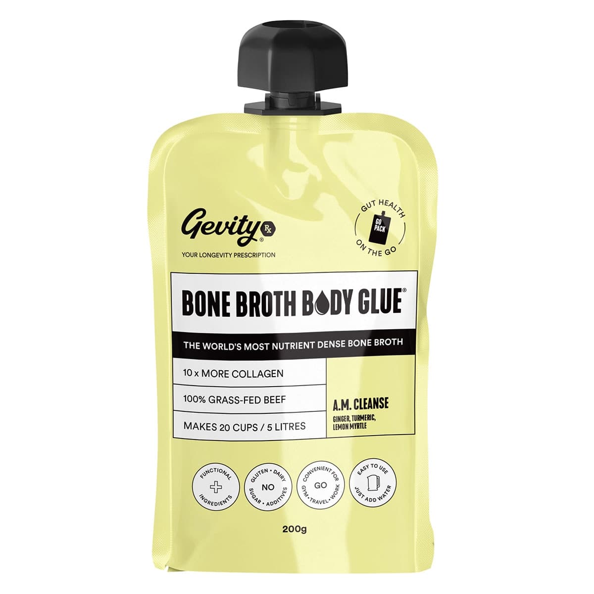 Gevity Rx Bone Broth Body Glue On The Go A.M. Cleanse 200g